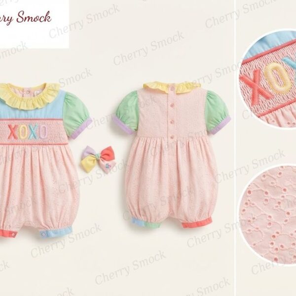 Cherrysmock Valentine’s Day Girls Hand-Smocked Dress – UK Collection #G03 (CS-UK-VALENTINE-G03)