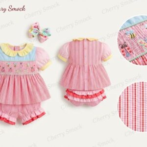 Cherrysmock Valentine’s Day Girls Hand-Smocked Dress – UK Collection #G07 (CS-UK-VALENTINE-G07)