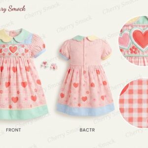 Cherrysmock Valentine’s Day Girls Hand-Smocked Dress – UK Collection #G09 (CS-UK-VALENTINE-G09)