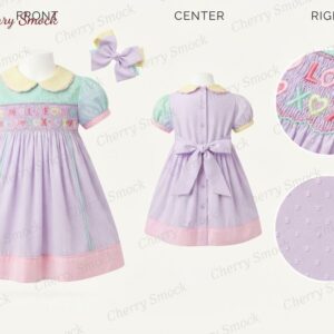 Cherrysmock Valentine’s Day Girls Hand-Smocked Dress – UK Collection #G10 (CS-UK-VALENTINE-G10)