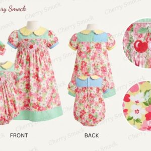 Cherrysmock Valentine’s Day Girls Hand-Smocked Dress – UK Collection #G14 (CS-UK-VALENTINE-G14)