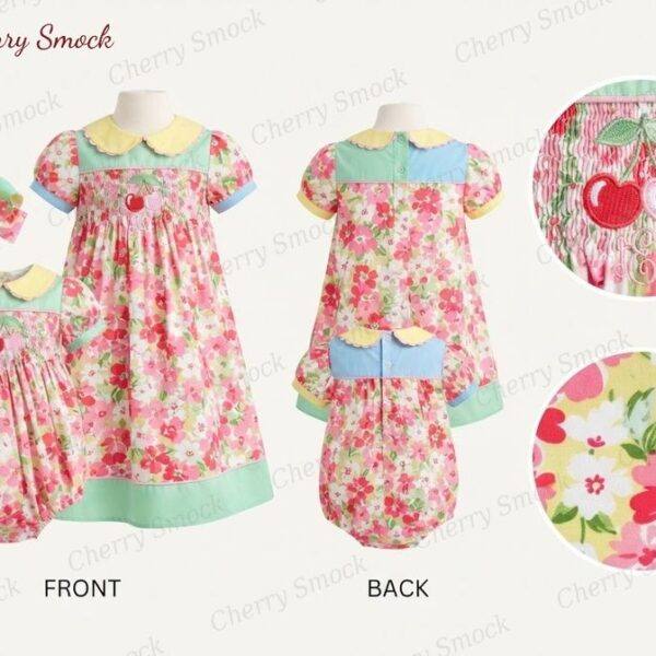 Cherrysmock Valentine’s Day Girls Hand-Smocked Dress – UK Collection #G14 (CS-UK-VALENTINE-G14)