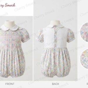 Cherrysmock Birthday Boys Hand-Smocked Romper Set – UK Heritage Collection #B03 (CS-UK2-BDAY-B03)