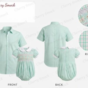 Cherrysmock Birthday Boys Hand-Smocked Romper Set – UK Heritage Collection #B07 (CS-UK2-BDAY-B07)