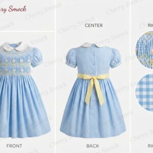 Cherrysmock Birthday Girls Hand-Smocked Dress – UK Heritage Collection #G01 (CS-UK2-BDAY-G01)