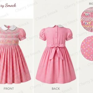 Cherrysmock Birthday Girls Hand-Smocked Dress – UK Heritage Collection #G02 (CS-UK2-BDAY-G02)