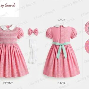 Cherrysmock Birthday Girls Hand-Smocked Dress – UK Heritage Collection #G08 (CS-UK2-BDAY-G08)
