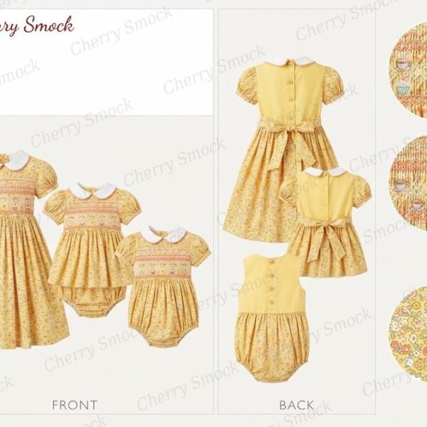 Cherrysmock Birthday Girls Hand-Smocked Dress – UK Heritage Collection #G15 (CS-UK2-BDAY-G15)