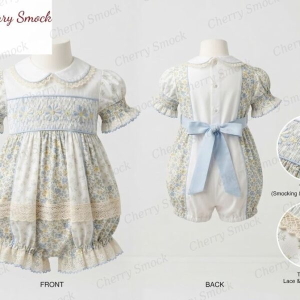 Cherrysmock Christening & Baptism Girls Hand-Smocked Dress – UK Heritage Collection #G03 (CS-UK2-CHRISTENING-G03)