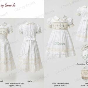 Cherrysmock Christening & Baptism Girls Hand-Smocked Dress – UK Heritage Collection #G11 (CS-UK2-CHRISTENING-G11)