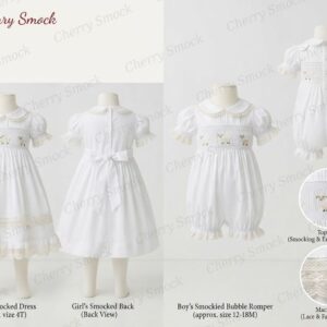 Cherrysmock Christening & Baptism Girls Hand-Smocked Dress – UK Heritage Collection #G13 (CS-UK2-CHRISTENING-G13)
