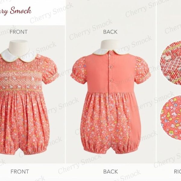 Cherrysmock Easter Boys Hand-Smocked Romper Set – UK Heritage Collection #B03 (CS-UK2-EASTER-B03)