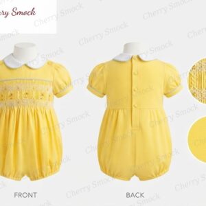 Cherrysmock Easter Boys Hand-Smocked Romper Set – UK Heritage Collection #B04 (CS-UK2-EASTER-B04)