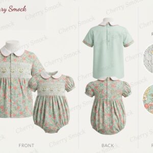 Cherrysmock Easter Boys Hand-Smocked Romper Set – UK Heritage Collection #B06 (CS-UK2-EASTER-B06)