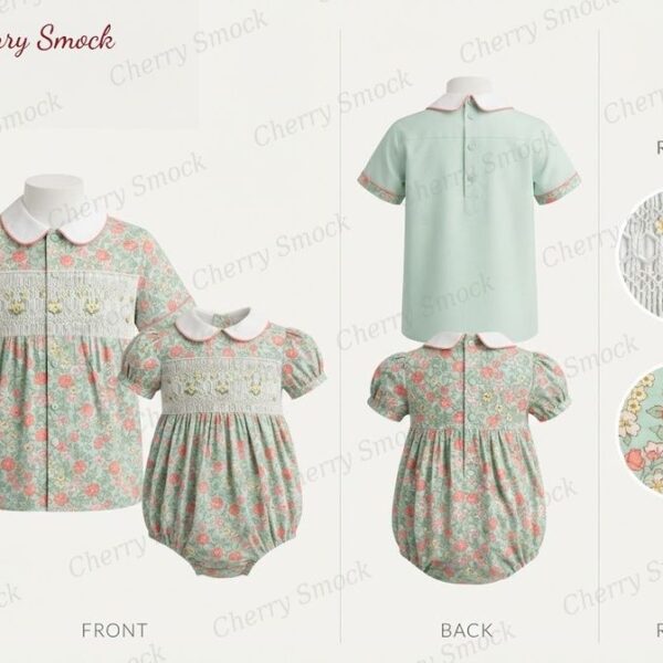 Cherrysmock Easter Boys Hand-Smocked Romper Set – UK Heritage Collection #B06 (CS-UK2-EASTER-B06)