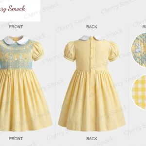 Cherrysmock Easter Girls Hand-Smocked Dress – UK Heritage Collection #G01 (CS-UK2-EASTER-G01)