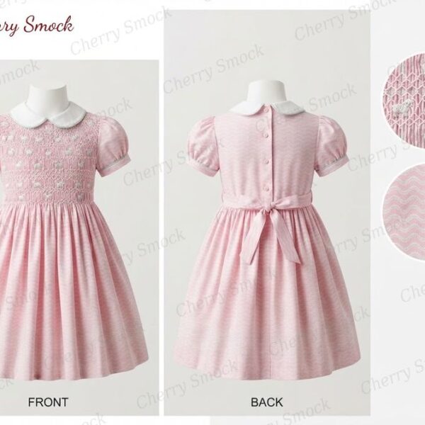 Cherrysmock Easter Girls Hand-Smocked Dress – UK Heritage Collection #G02 (CS-UK2-EASTER-G02)