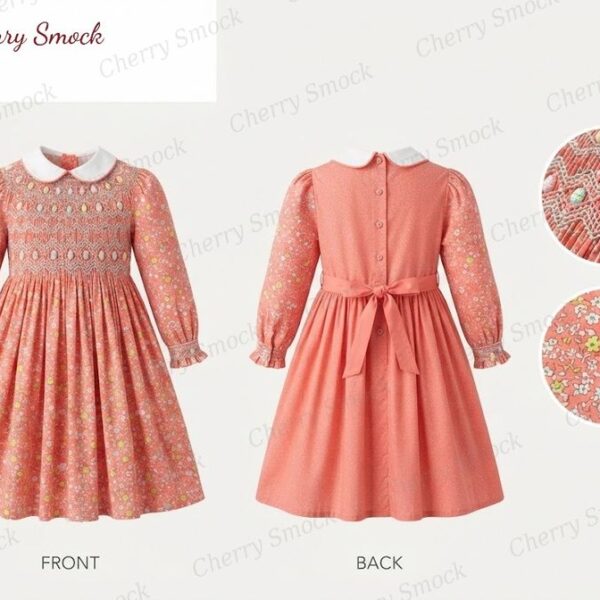 Cherrysmock Easter Girls Hand-Smocked Dress – UK Heritage Collection #G06 (CS-UK2-EASTER-G06)