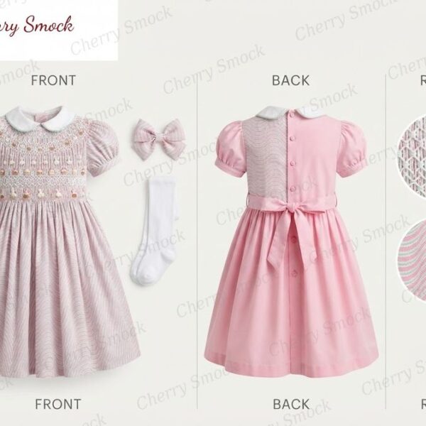 Cherrysmock Easter Girls Hand-Smocked Dress – UK Heritage Collection #G08 (CS-UK2-EASTER-G08)