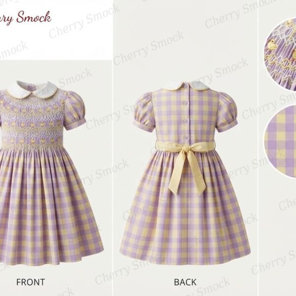 Cherrysmock Easter Girls Hand-Smocked Dress – UK Heritage Collection #G11 (CS-UK2-EASTER-G11)