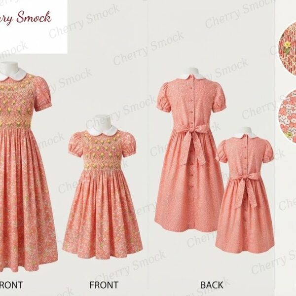 Cherrysmock Easter Girls Hand-Smocked Dress – UK Heritage Collection #G12 (CS-UK2-EASTER-G12)