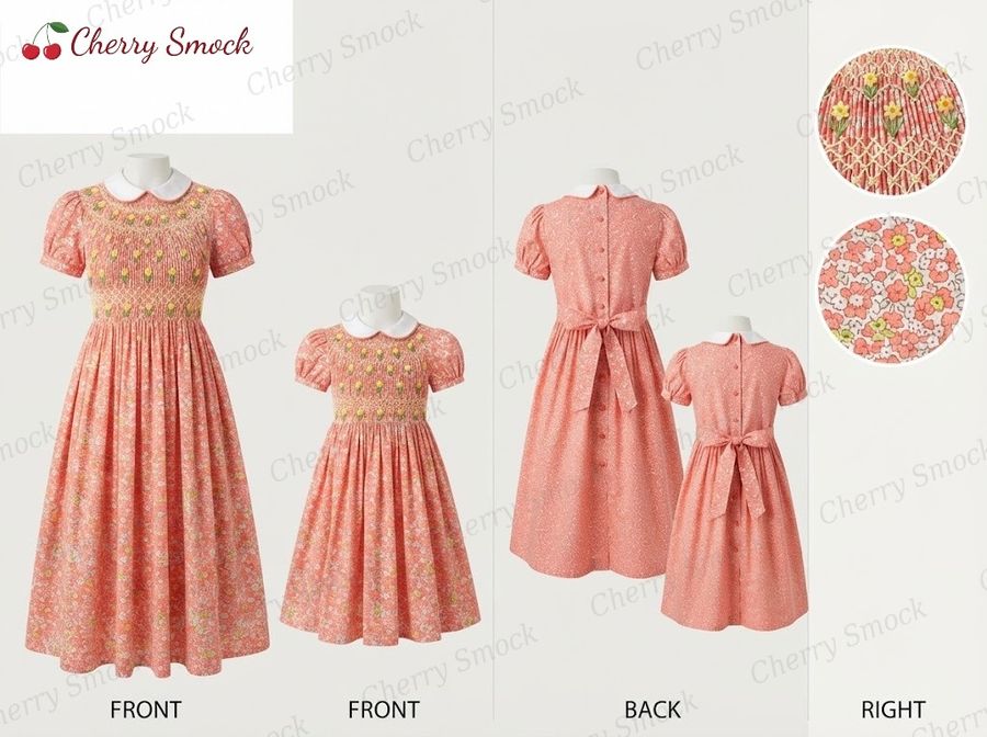 Cherrysmock Easter Girls Hand-Smocked Dress – UK Heritage Collection #G12 (CS-UK2-EASTER-G12)