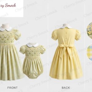 Cherrysmock Easter Girls Hand-Smocked Dress – UK Heritage Collection #G13 (CS-UK2-EASTER-G13)