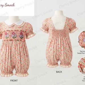 Cherrysmock Mother’s Day Boys Hand-Smocked Romper Set – UK Heritage Collection #B03 (CS-UK2-MOTHERSDAY-B03)