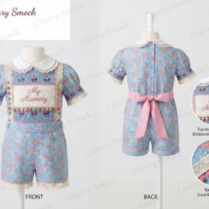 Cherrysmock Mother’s Day Boys Hand-Smocked Romper Set – UK Heritage Collection #B05 (CS-UK2-MOTHERSDAY-B05)