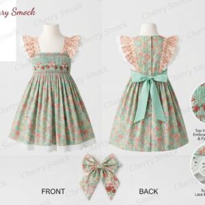 Cherrysmock Mother’s Day Girls Hand-Smocked Dress – UK Heritage Collection #G04 (CS-UK2-MOTHERSDAY-G04)