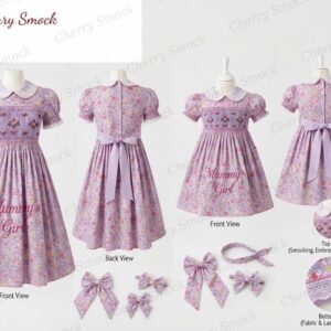 Cherrysmock Mother’s Day Girls Hand-Smocked Dress – UK Heritage Collection #G11 (CS-UK2-MOTHERSDAY-G11)