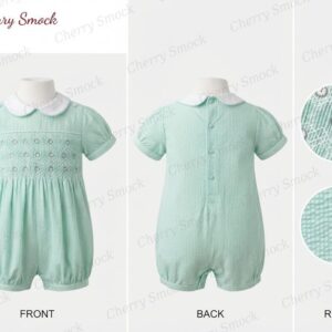 Cherrysmock New Year Boys Hand-Smocked Romper Set – UK Heritage Collection #B03 (CS-UK2-NEWYEAR-B03)