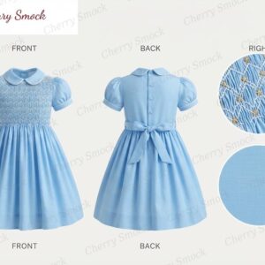 Cherrysmock New Year Girls Hand-Smocked Dress – UK Heritage Collection #G01 (CS-UK2-NEWYEAR-G01)