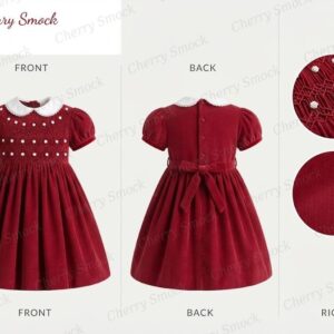 Cherrysmock New Year Girls Hand-Smocked Dress – UK Heritage Collection #G03 (CS-UK2-NEWYEAR-G03)