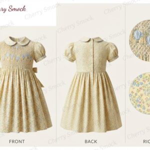 Cherrysmock New Year Girls Hand-Smocked Dress – UK Heritage Collection #G04 (CS-UK2-NEWYEAR-G04)