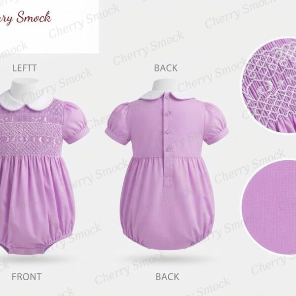 Cherrysmock New Year Girls Hand-Smocked Dress – UK Heritage Collection #G06 (CS-UK2-NEWYEAR-G06)