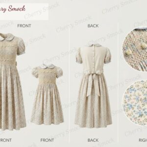 Cherrysmock New Year Girls Hand-Smocked Dress – UK Heritage Collection #G11 (CS-UK2-NEWYEAR-G11)