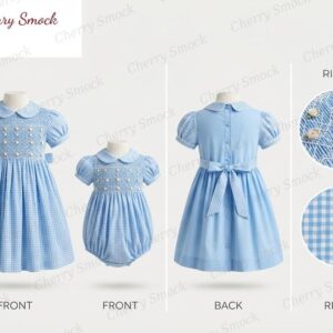 Cherrysmock New Year Girls Hand-Smocked Dress – UK Heritage Collection #G12 (CS-UK2-NEWYEAR-G12)