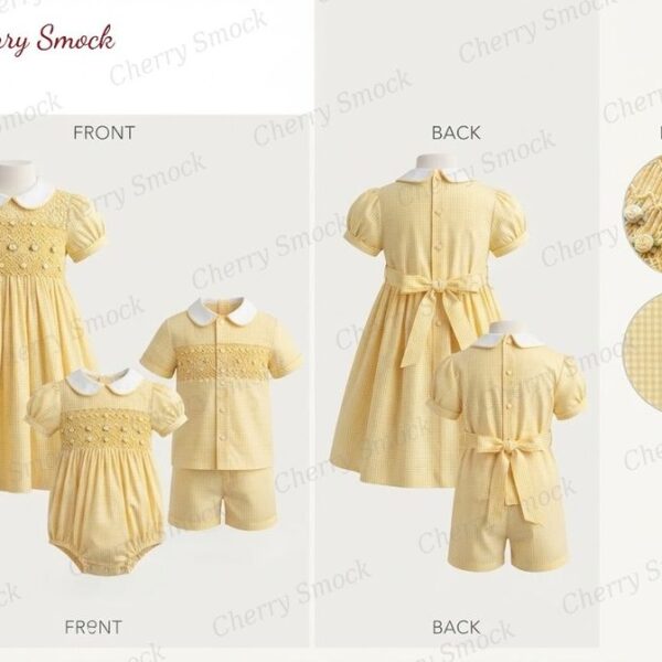 Cherrysmock New Year Girls Hand-Smocked Dress – UK Heritage Collection #G14 (CS-UK2-NEWYEAR-G14)