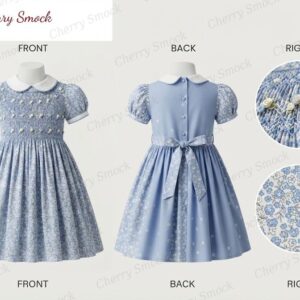 Cherrysmock Spring Girls Hand-Smocked Dress – UK Heritage Collection #G02 (CS-UK2-SPRING-G02)