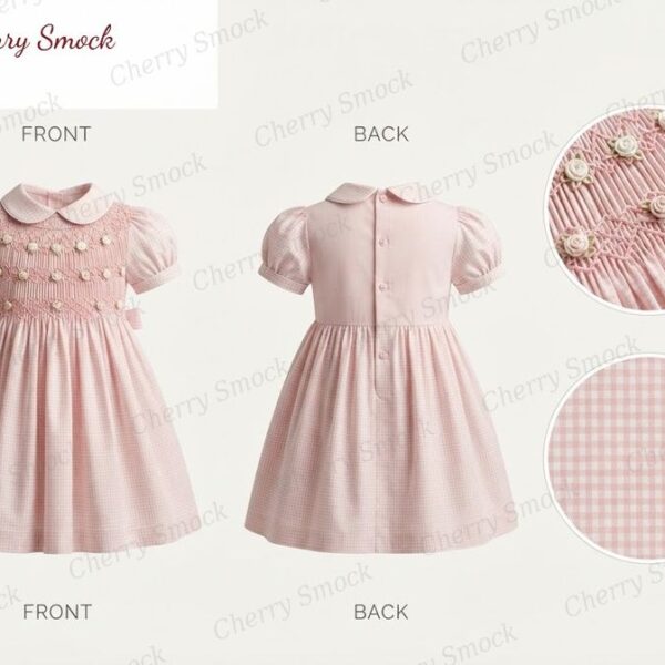 Cherrysmock Spring Girls Hand-Smocked Dress – UK Heritage Collection #G03 (CS-UK2-SPRING-G03)