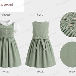Cherrysmock Spring Girls Hand-Smocked Dress – UK Heritage Collection #G04 (CS-UK2-SPRING-G04)