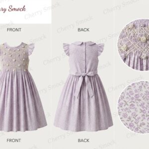 Cherrysmock Spring Girls Hand-Smocked Dress – UK Heritage Collection #G07 (CS-UK2-SPRING-G07)