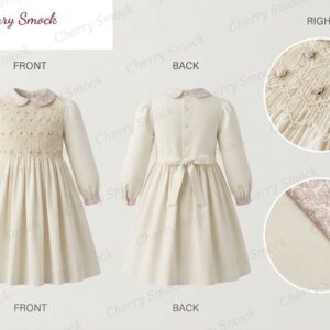 Cherrysmock Spring Girls Hand-Smocked Dress – UK Heritage Collection #G08 (CS-UK2-SPRING-G08)