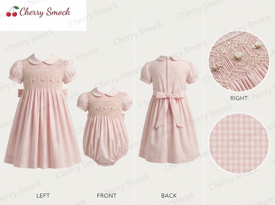 Cherrysmock Spring Girls Hand-Smocked Dress – UK Heritage Collection #G12 (CS-UK2-SPRING-G12)