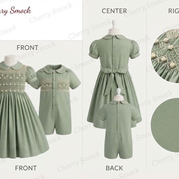 Cherrysmock Spring Girls Hand-Smocked Dress – UK Heritage Collection #G13 (CS-UK2-SPRING-G13)