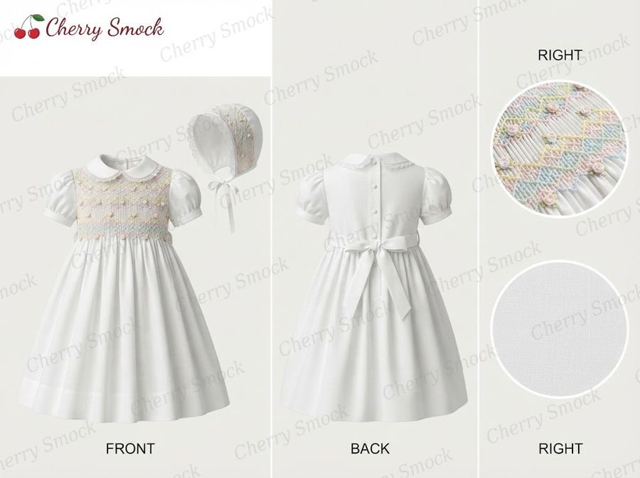 Cherrysmock Spring Girls Hand-Smocked Dress – UK Heritage Collection #G15 (CS-UK2-SPRING-G15)