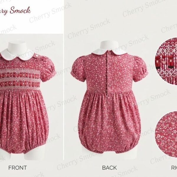Cherrysmock Valentine’s Day Girls Hand-Smocked Dress – UK Heritage Collection #G03 (CS-UK2-VALENTINE-G03)