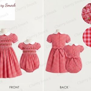 Cherrysmock Valentine’s Day Girls Hand-Smocked Dress – UK Heritage Collection #G13 (CS-UK2-VALENTINE-G13)