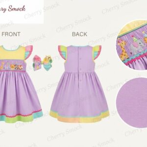Cherrysmock Birthday Girls Hand-Smocked Dress – US Collection #G04 (CS-US-BDAY-G04)